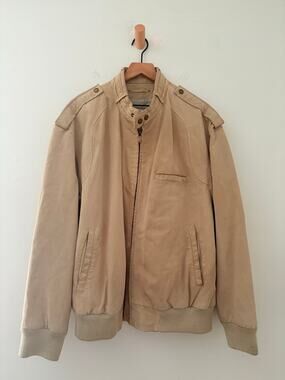 Wilsons Leather Mens Tan Bomber Jacket Size XL